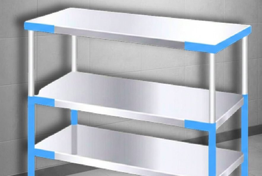 SS Table with 3 Drawers & 3 Big Lockers