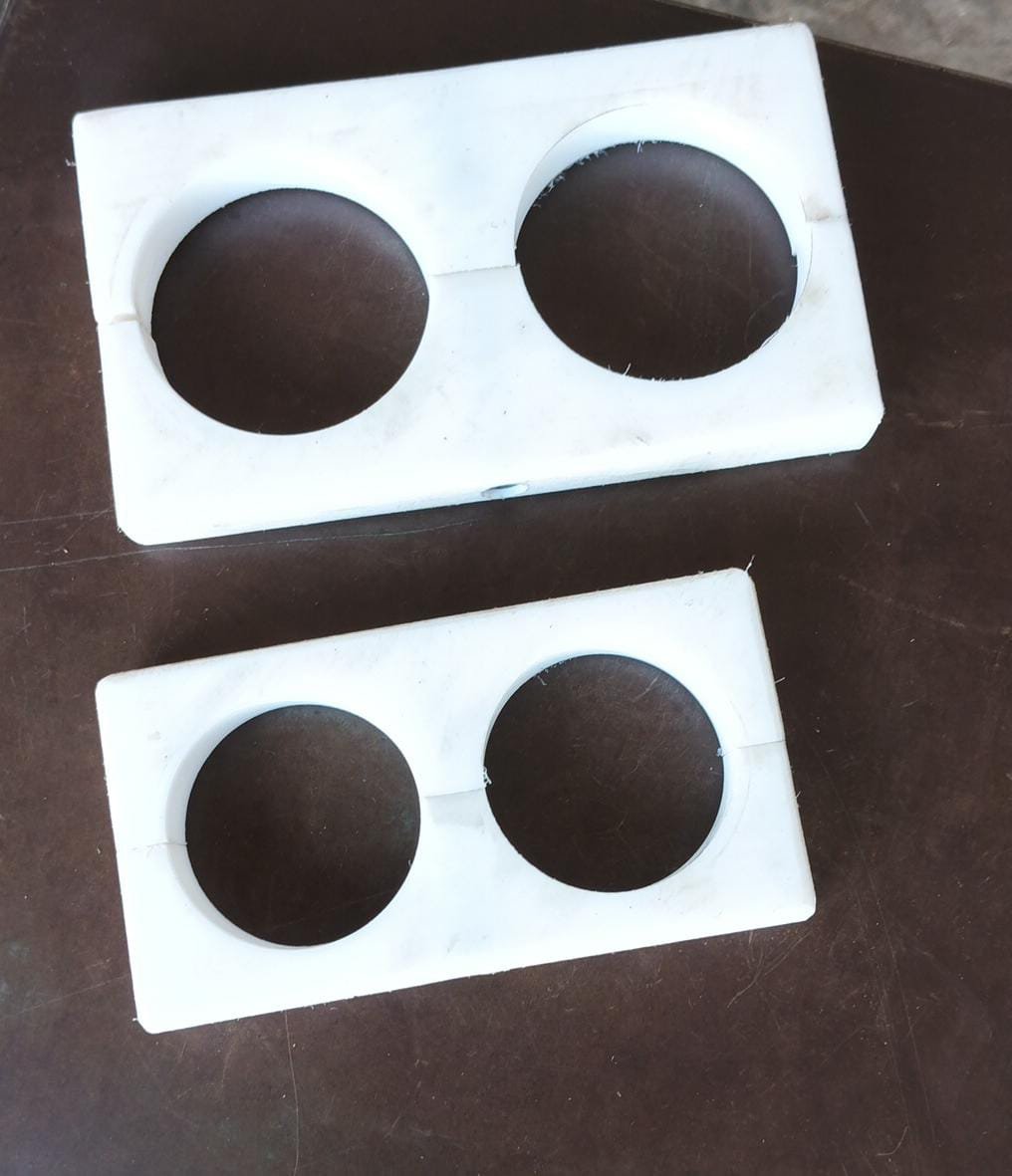 PTFE Twin Pipe Clamp Blocks